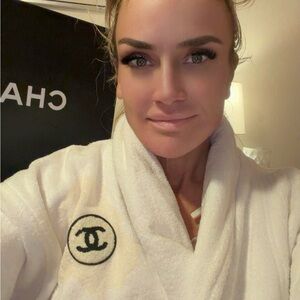 Cream Robe with Iconic Logo